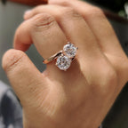 Toi Et Moi Ring with Jubilee Cut Two Stone Style