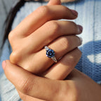 Round And Tapered Baguette Three Stone Engagement Ring