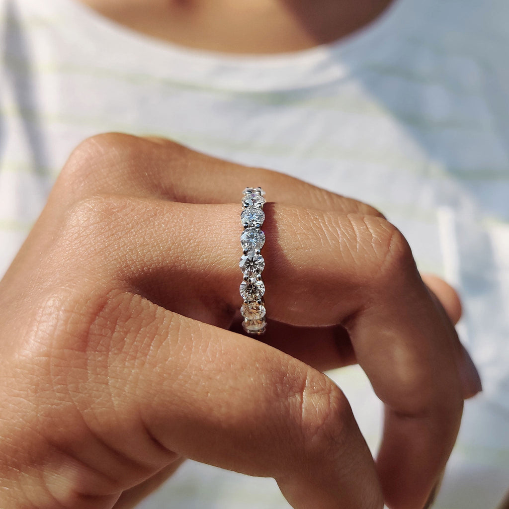 Shared Prong Wedding Band In Full Eternity