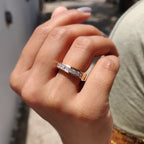 Princess Cut Moissanite Channel Set Wedding Band