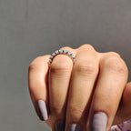 Moissanite Oval Eternity Band In Trellis Setting