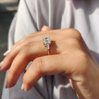 Three Stone Emerald Cut Moissanite Ring