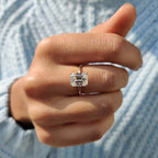 Knife Edge Emerald Cut Solitaire Ring