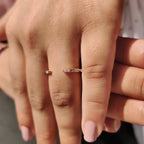 Marquise And Round Cut Yellow Gold Diamond Band