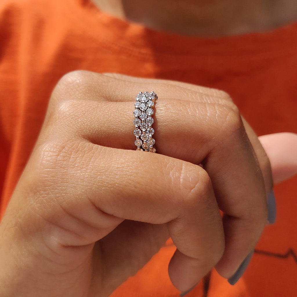 Set Of 3 Wedding Full Eternity Band