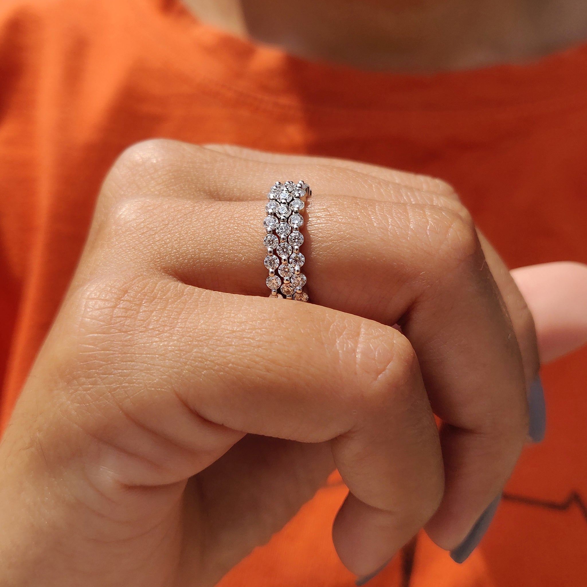 Set Of 3 Wedding Full Eternity Band