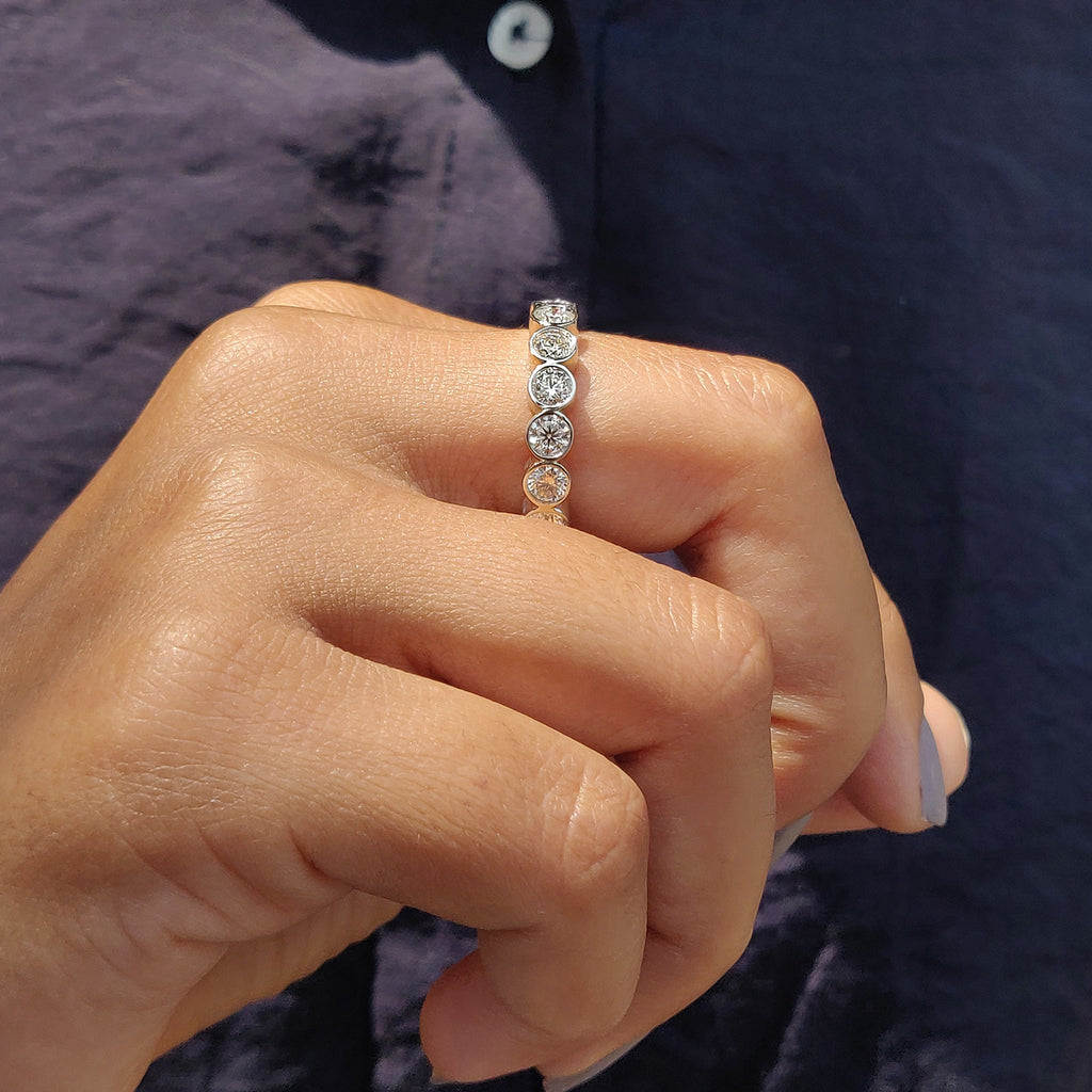 Eternity Wedding Band With Bezel Setting