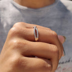 Round Moissanite Crossover Wedding Band