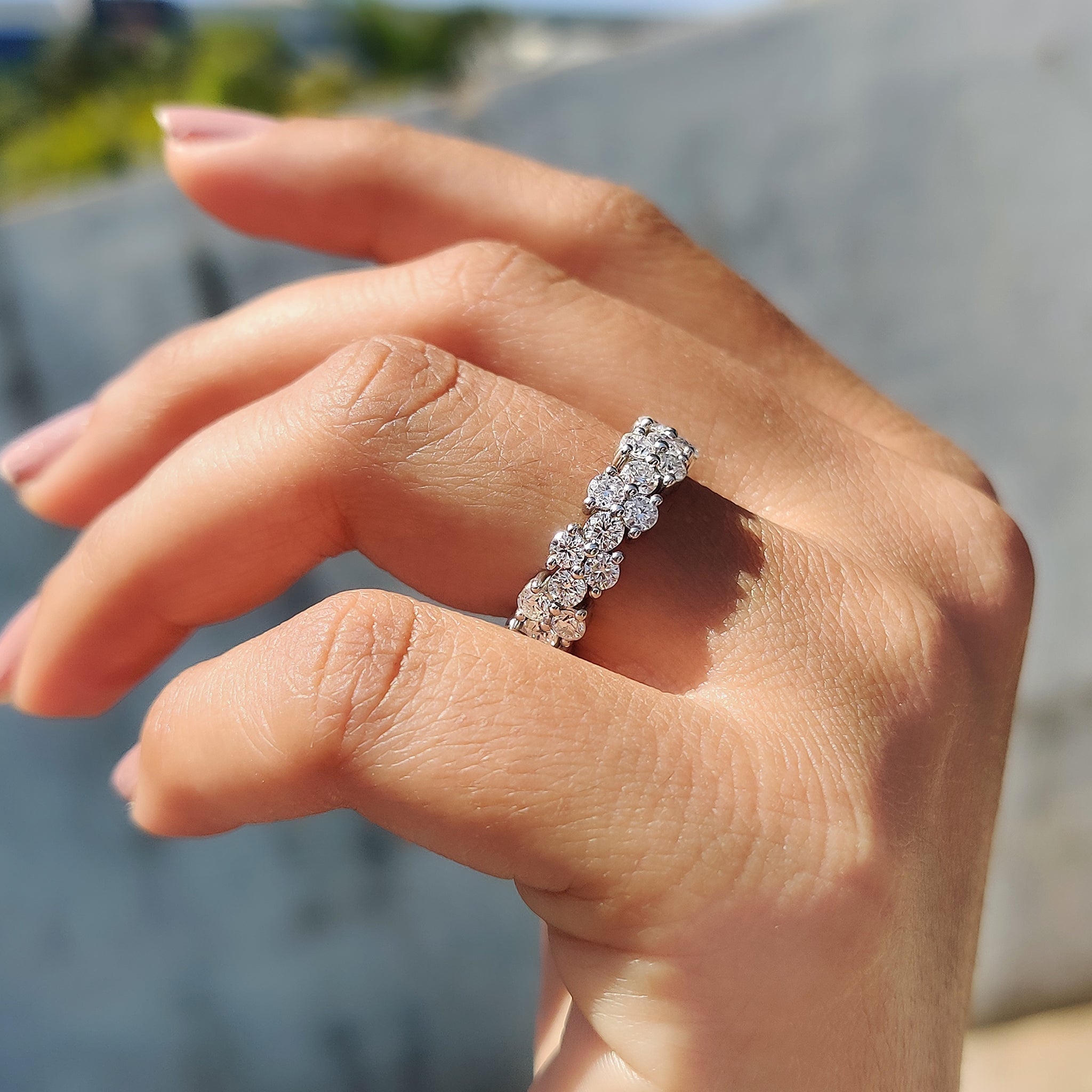 Garland Eternity Band with Round Moissanite Stone