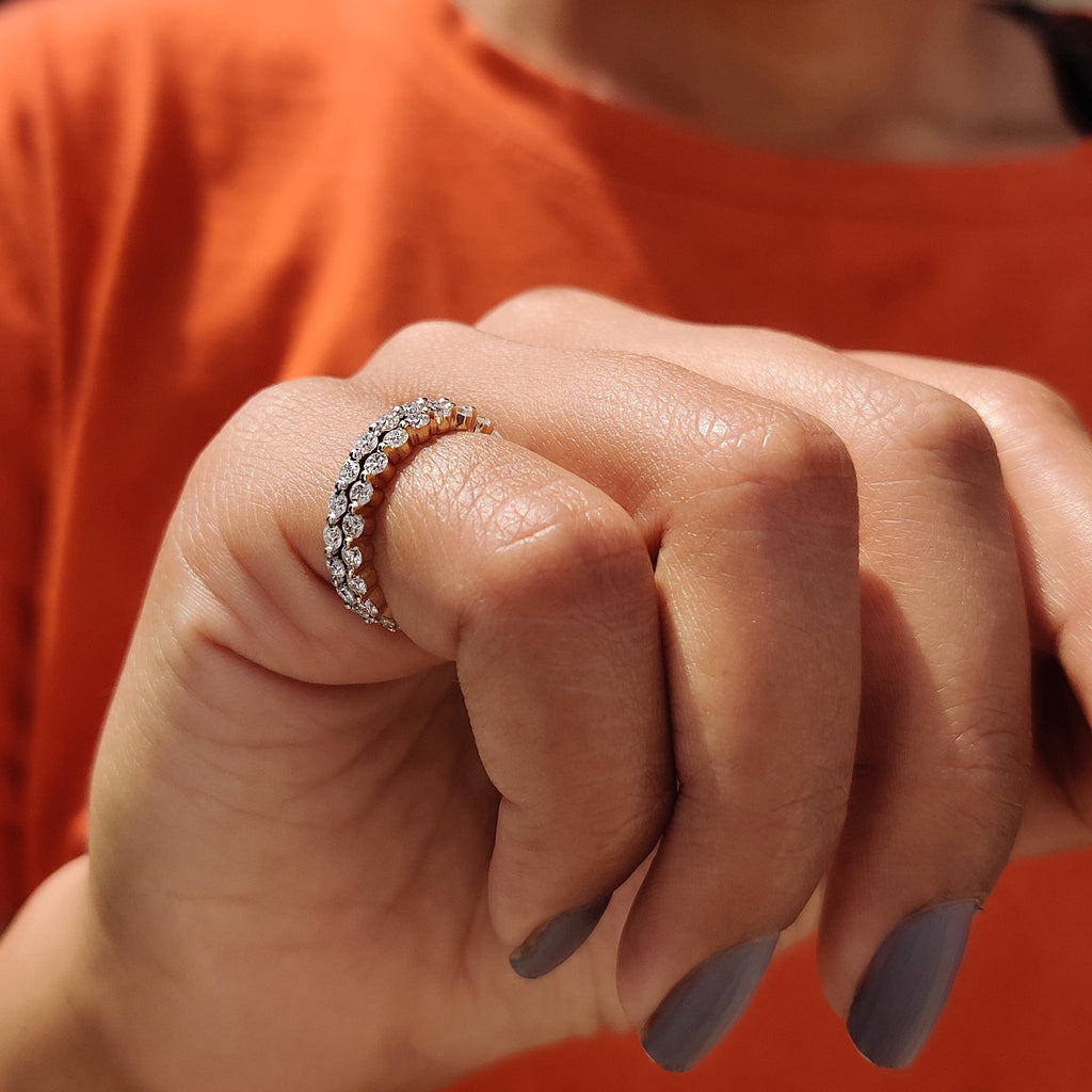 Round Moissanite Full Eternity Band