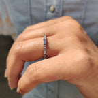 Baguette Cut Eternity Band With Blue Moissanite