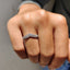 Crown Wedding Band Featuring Round Cut Moissanite