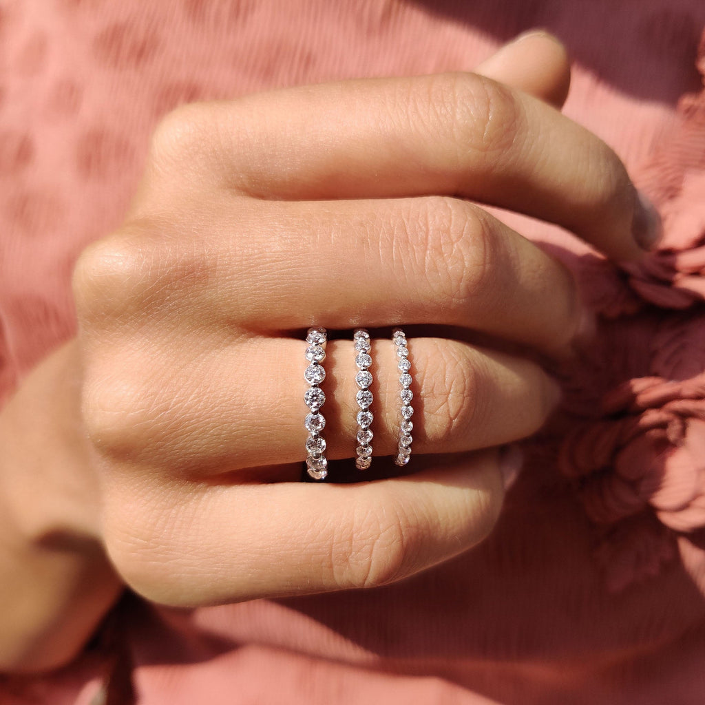 Round Cut Wedding Band With Full Eternity Style