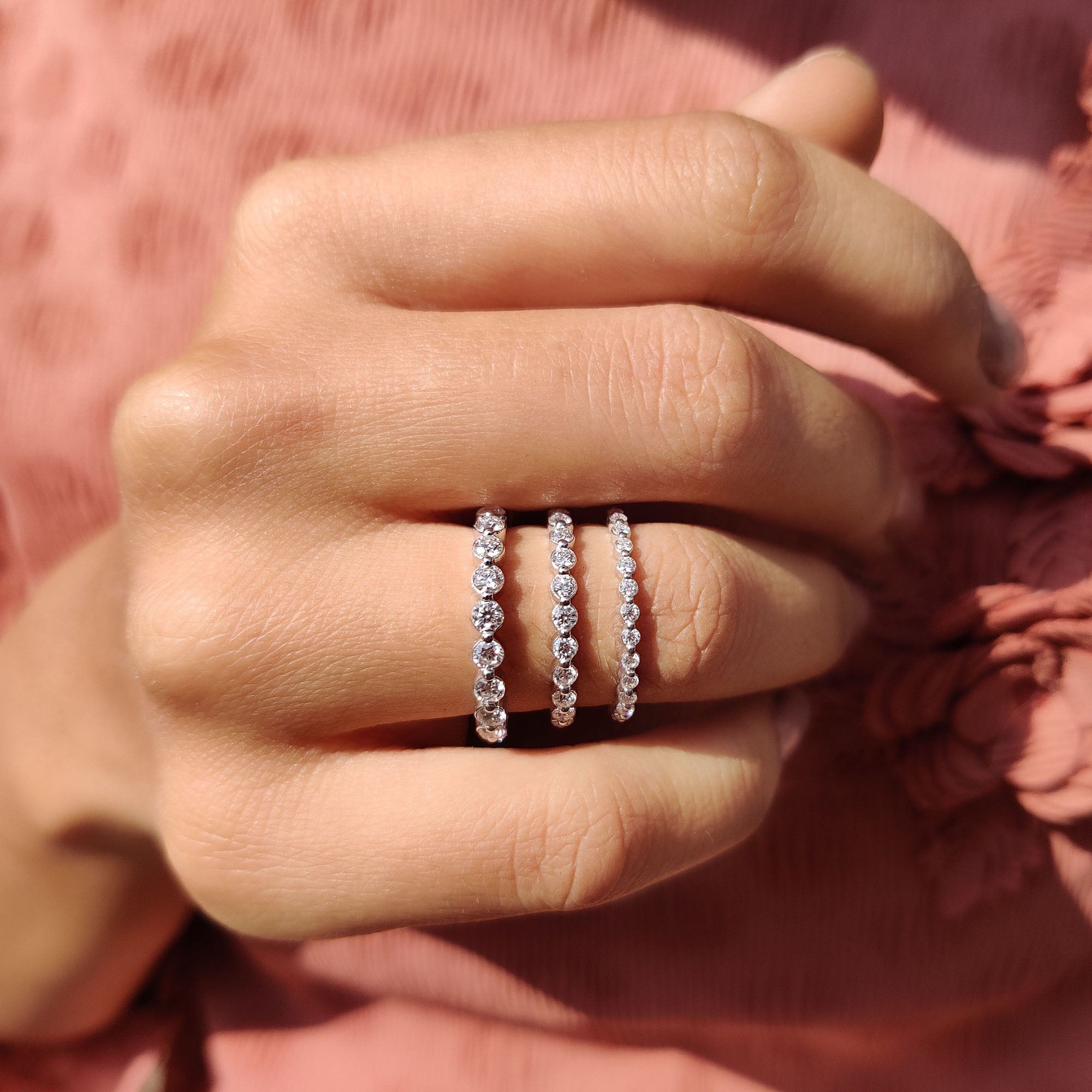 Round Cut Wedding Band With Full Eternity Style