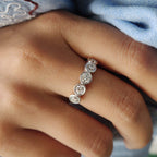 5 Stone Moissanite Band With Round Cut