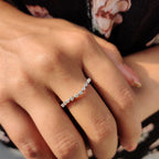 Round Cut Curved Moissanite Wedding Band