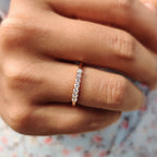 Round Moissanite Semi Eternity Band