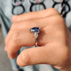 Three Stone Pear Cut Moissanite Ring
