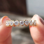 Round Cut With Yellow Gold Wedding Band