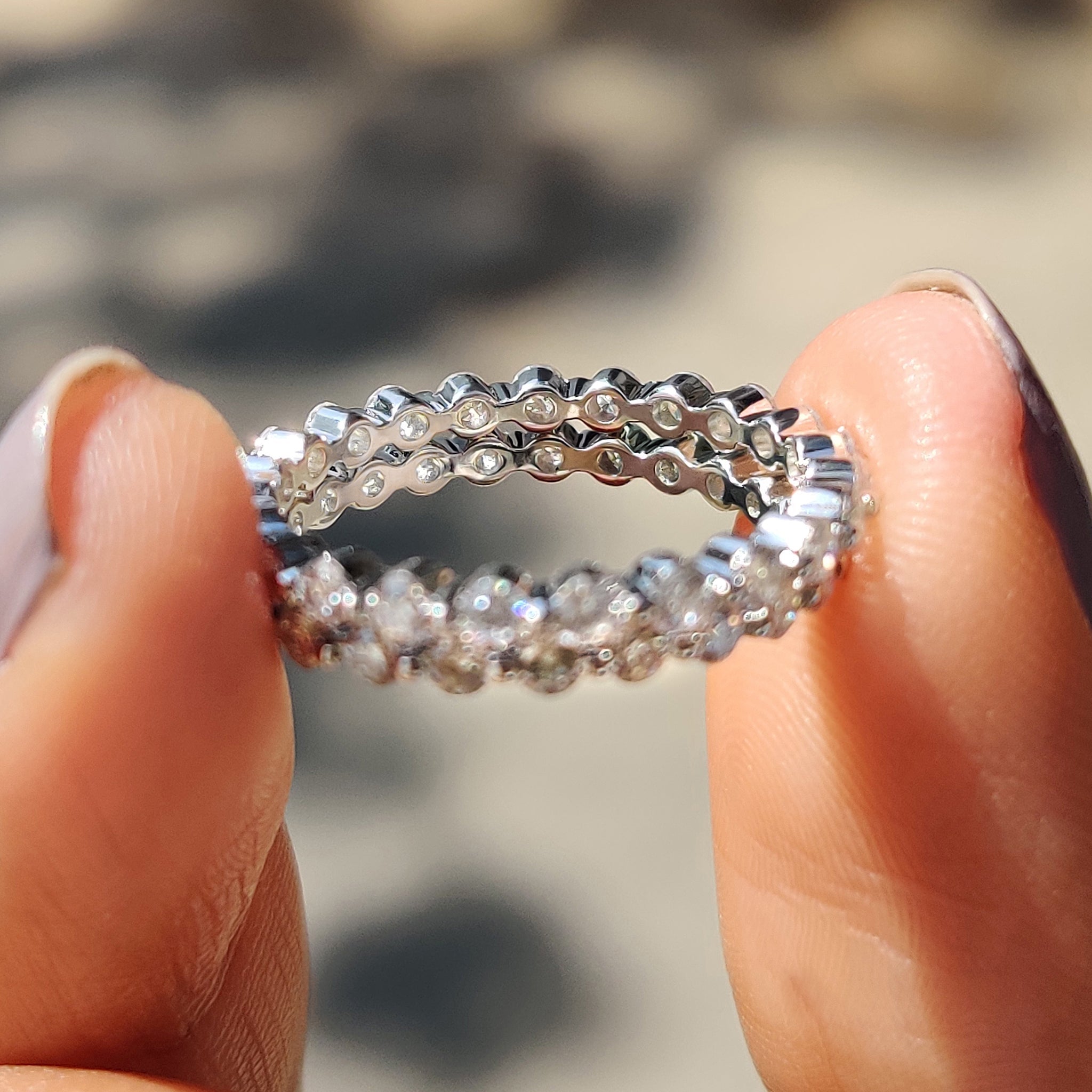 Round Moissanite Eternity Band For Women