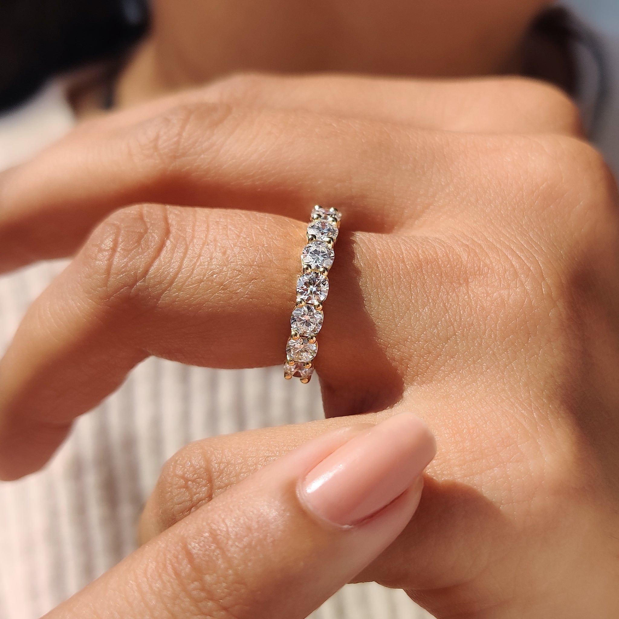Diamond Half Eternity Band In Round Cut