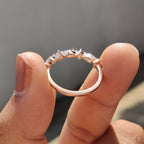Round And Marquise Wedding Band In Half Eternity