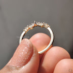 Round Cut Curvy Style Yellow Gold Wedding Band