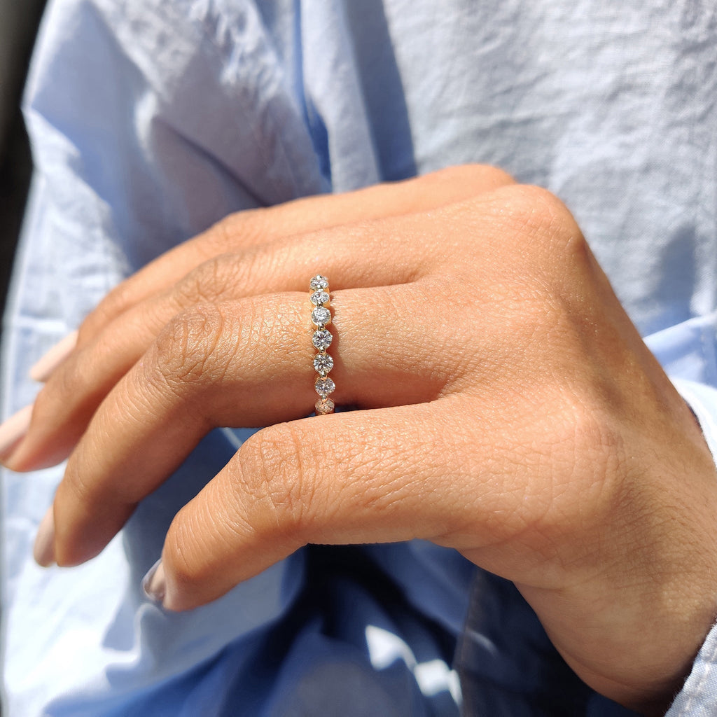 Shared Prong Rose Gold Eternity Band
