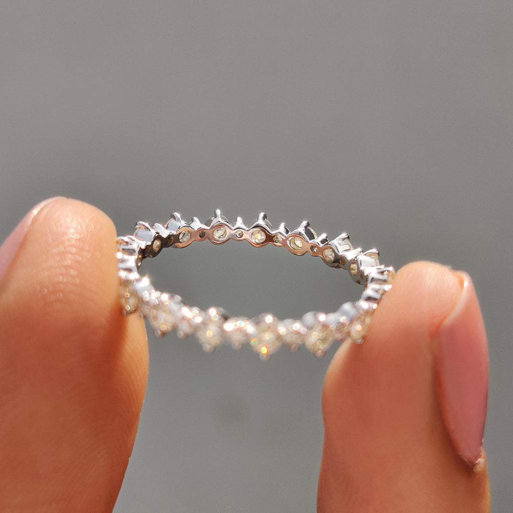 Round Moissanite Eternity Wedding Band