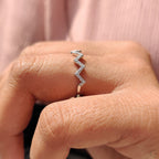 Zig Zag Band Featuring Round Cut Diamond