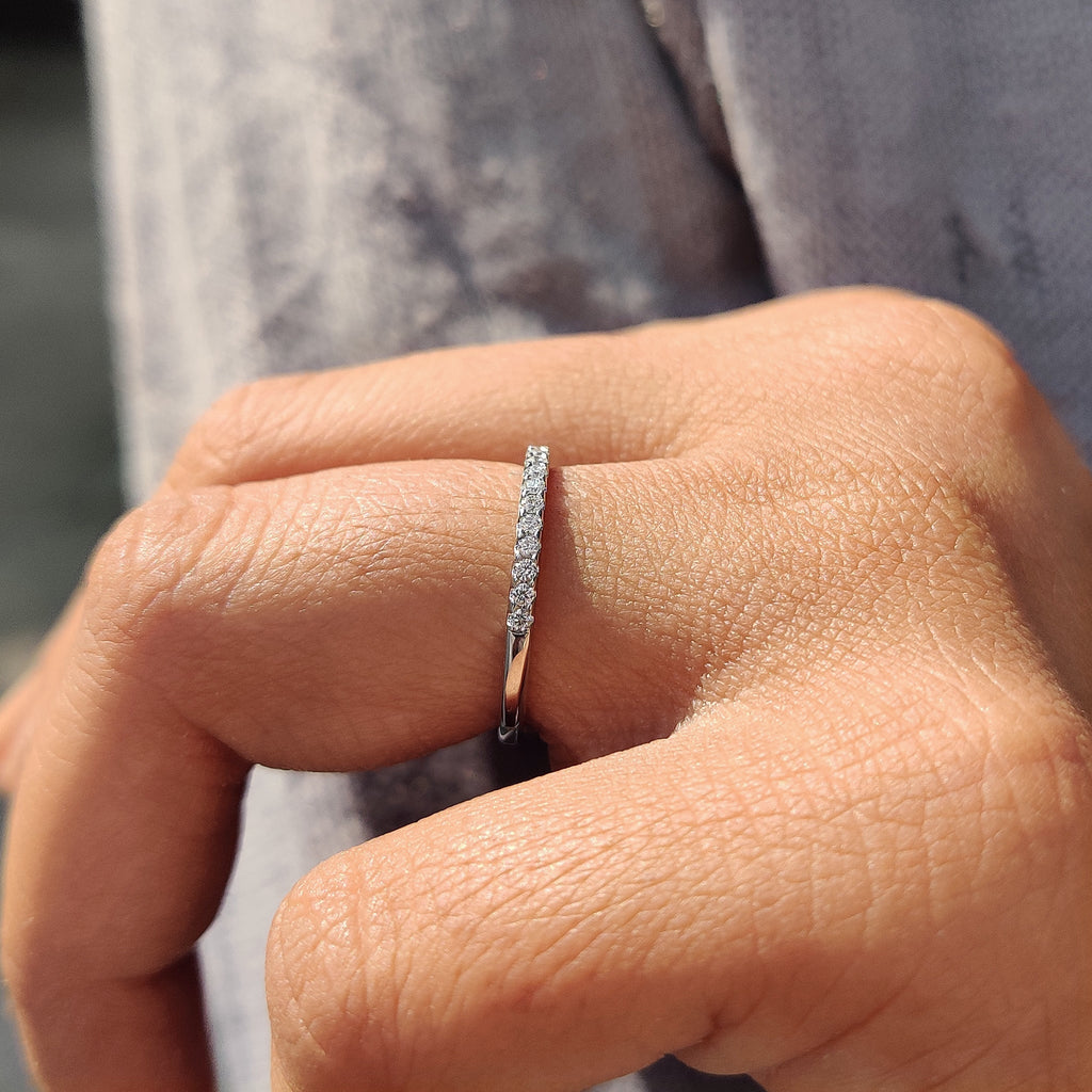 Half Eternity Wedding Band - Round Diamonds