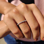 Moissanite Eternity Band With Round Cut Stones