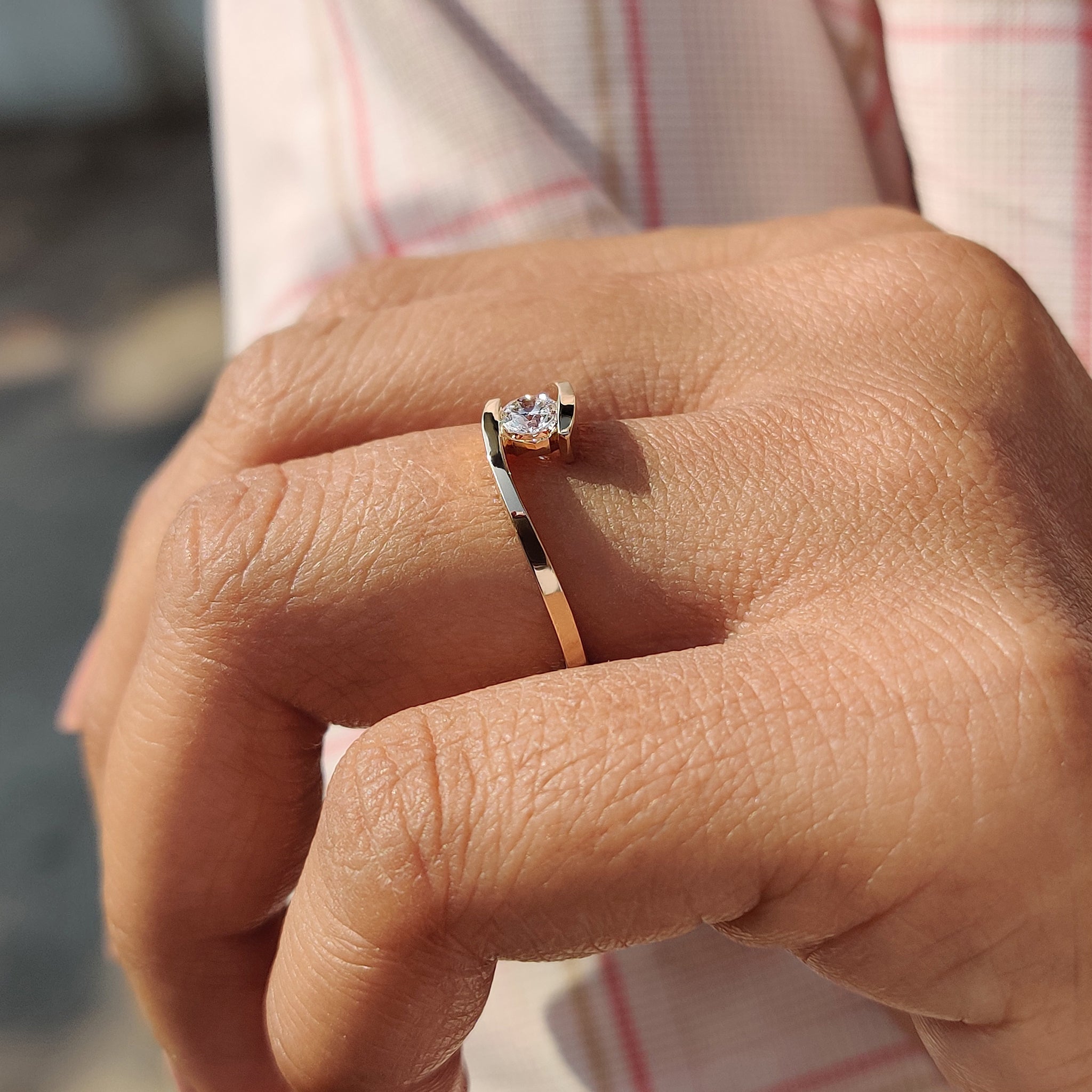 Bypass Ring With Solitaire Style Secondary image