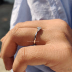 3 Stone Wedding Band with Curved Diamond Style