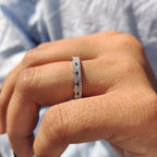 Double Row Diamond Band with Round Cut Sparkle