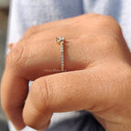 Round Cut Diamond Simple Yellow Gold Wedding Band