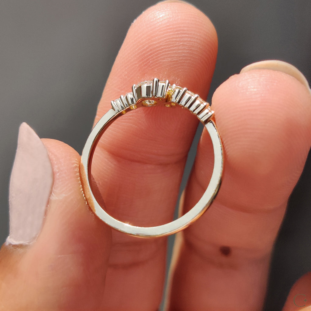 Cluster Engagement Ring With Round Cut Diamond