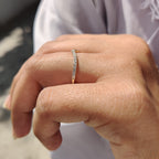 V Shaped Wedding Band with Classic Round Diamond