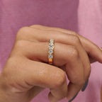 Half Eternity Band In Square Bezel Box Setting