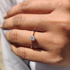Square Radiant Cut Diamond Ring In Yellow,Rose,White Gold