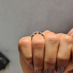 Round Rose Cut 5 Stone Wedding Band With Milgrain Set