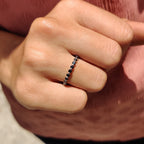 Full Eternity Black Stone Wedding Band