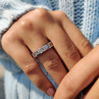 Round Cut Full Eternity Channel Set Wedding Band