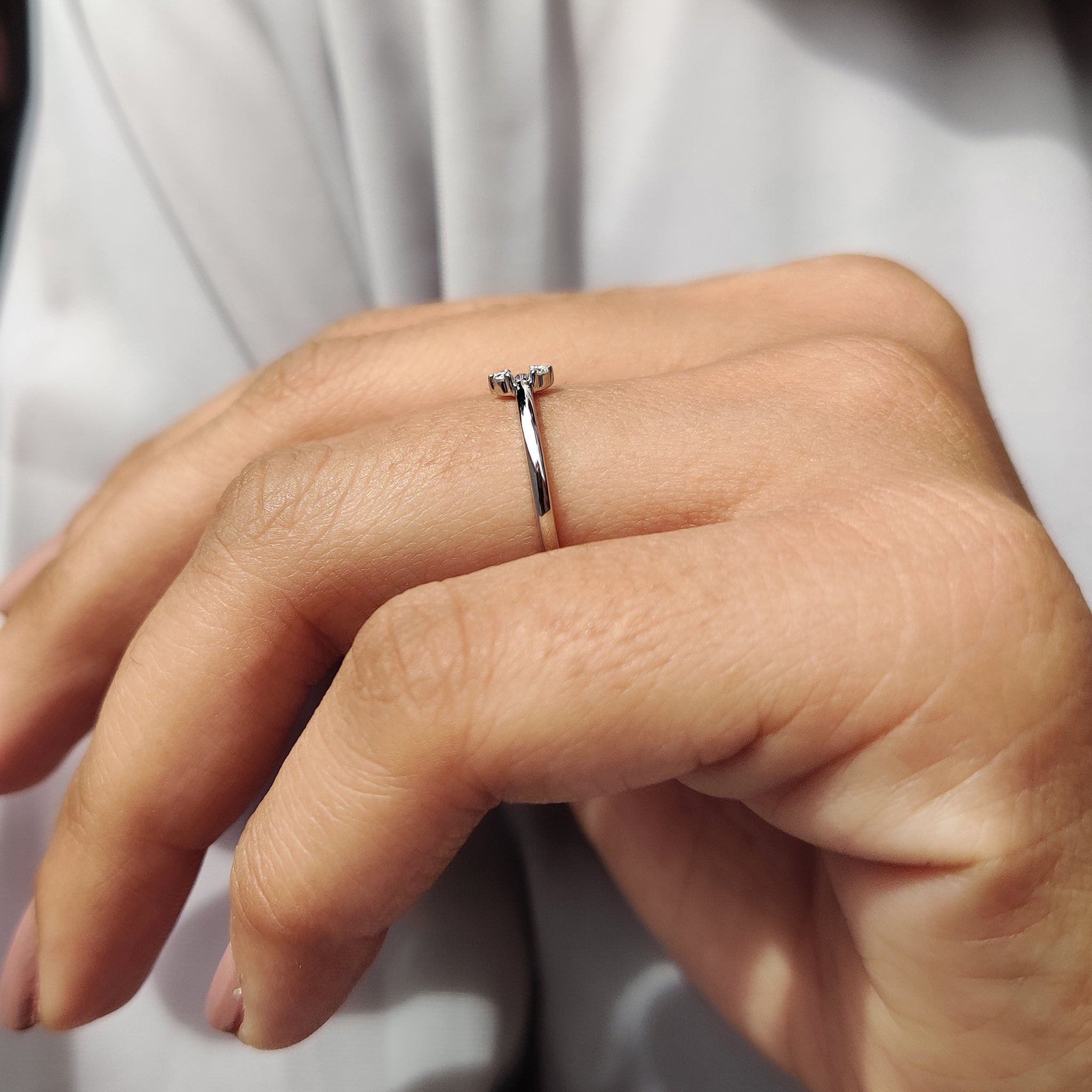 2 Stone Wedding Band In Round Cut
