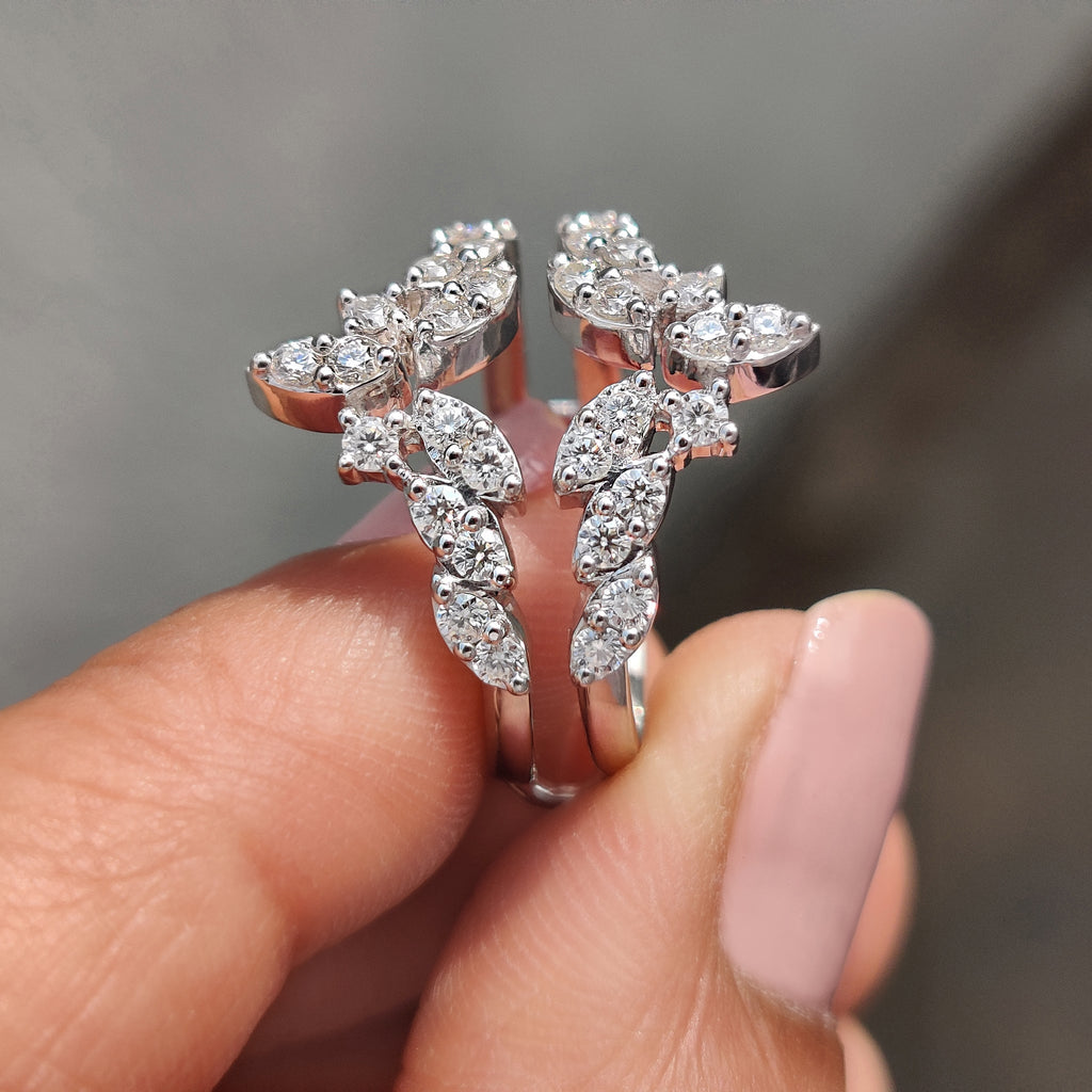 Round Cut Wrap Guard Ring Enhancer Wedding Band