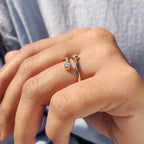 Double Bezel Set Two Stone Wedding Band