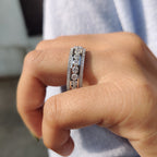 Three Row Pave Band With Clean Channel Set Style