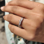 Curved Wedding Band With Marquise And Baguette Stone