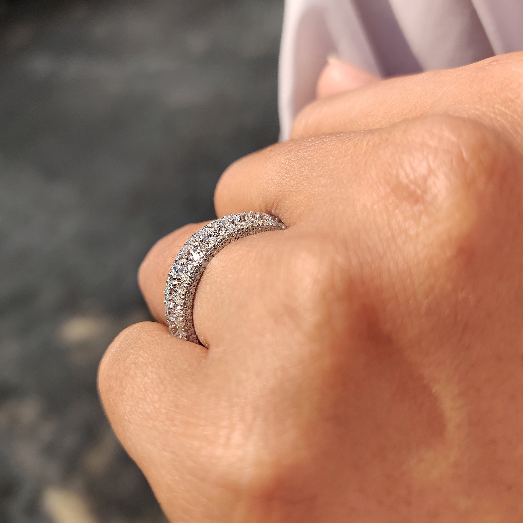 Old European Cut Multi Row Anniversary Band