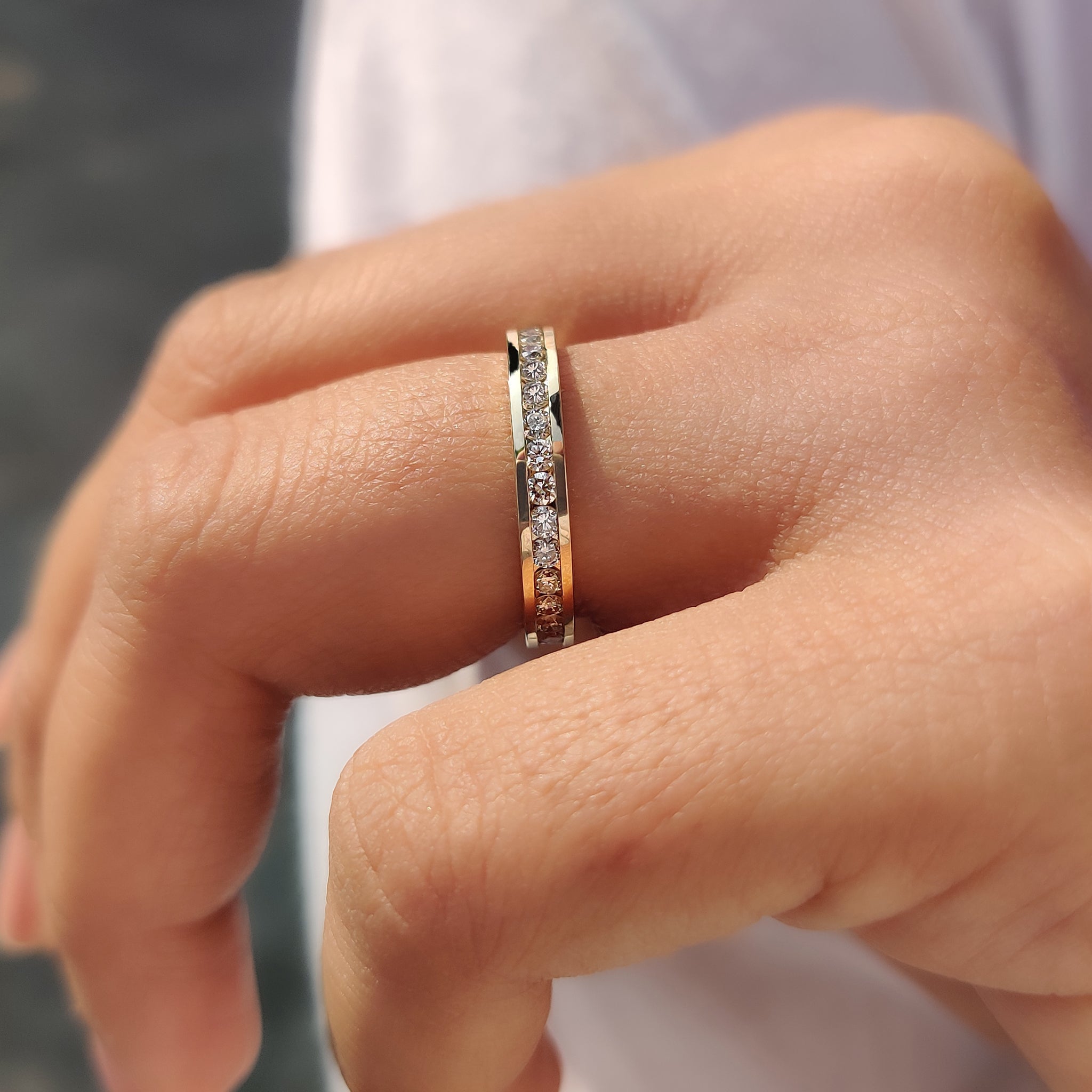 Round Cut Channel Set Diamond Band
